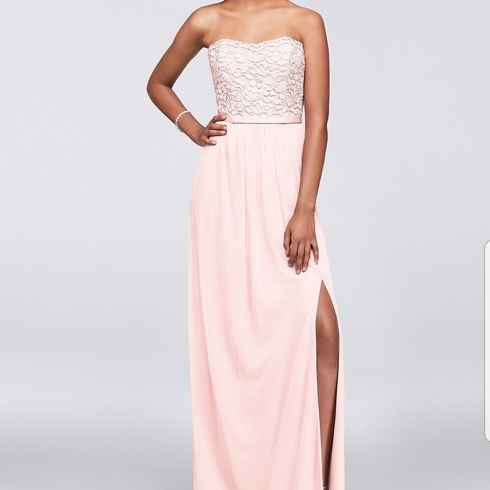 Bridesmaids Dress Petal Pink lace strapless